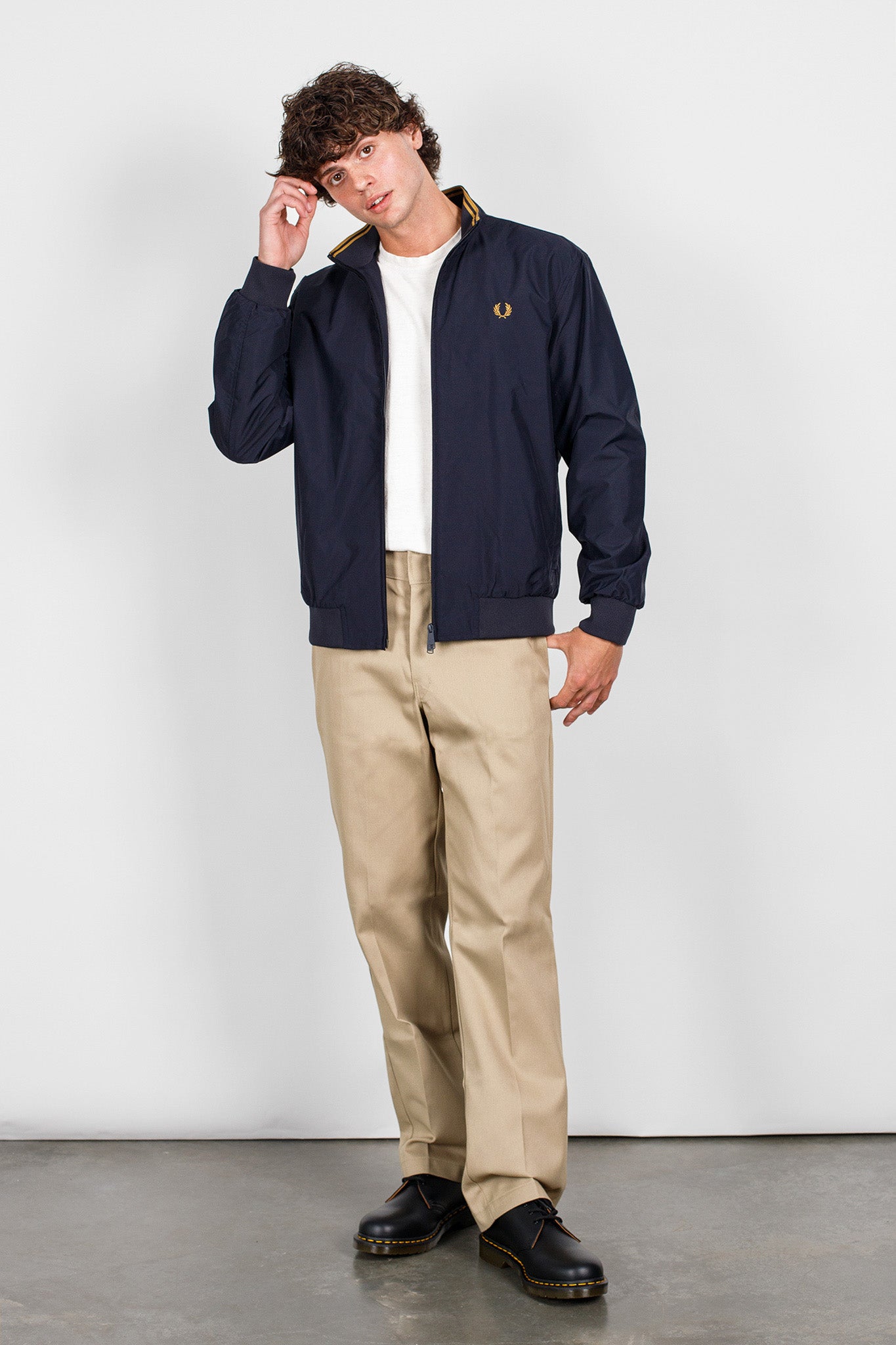 Fred perry navy brentham on sale jacket