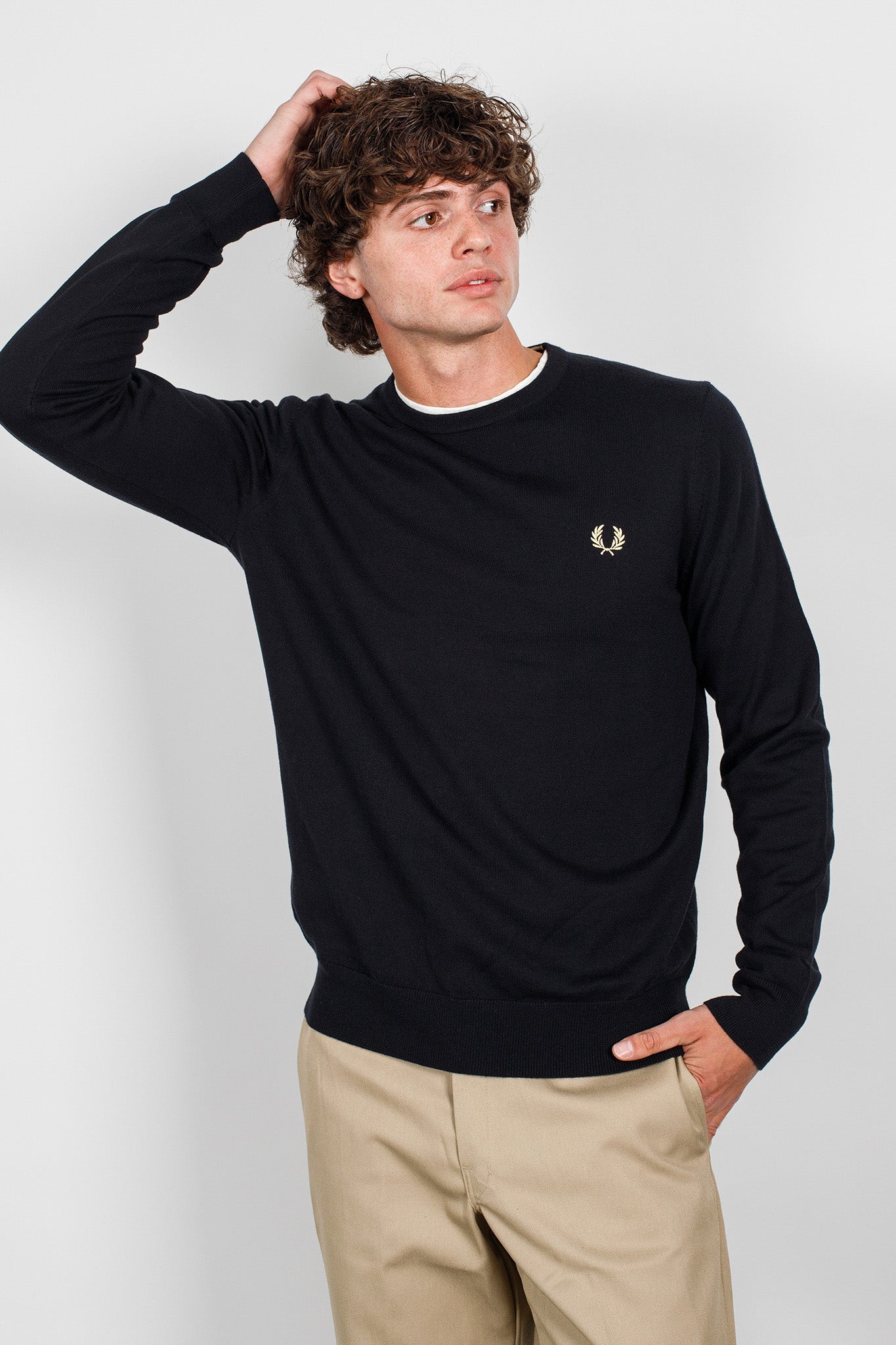 Fred perry grey crew hotsell neck jumper