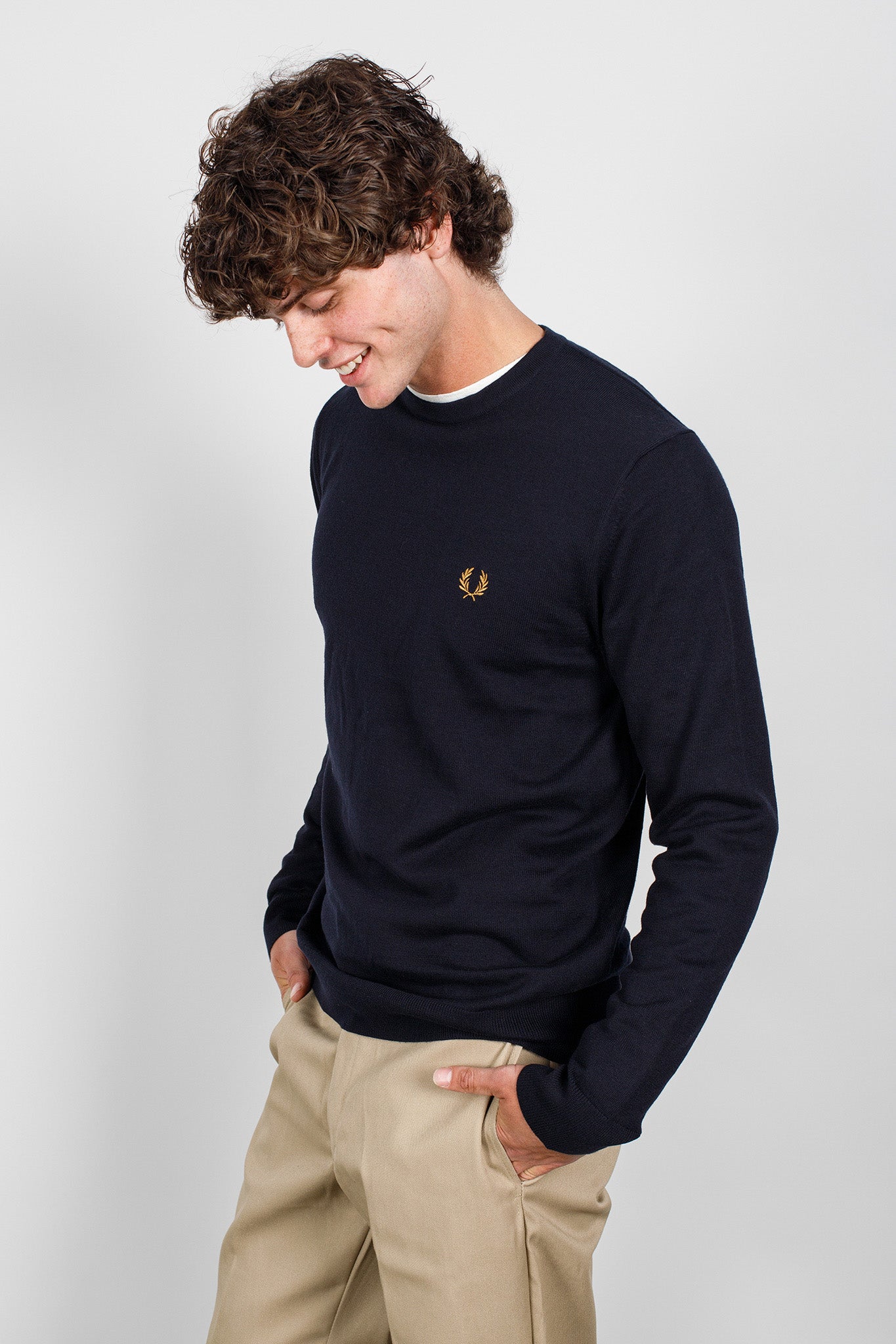 Fred perry merino crew neck clearance jumper