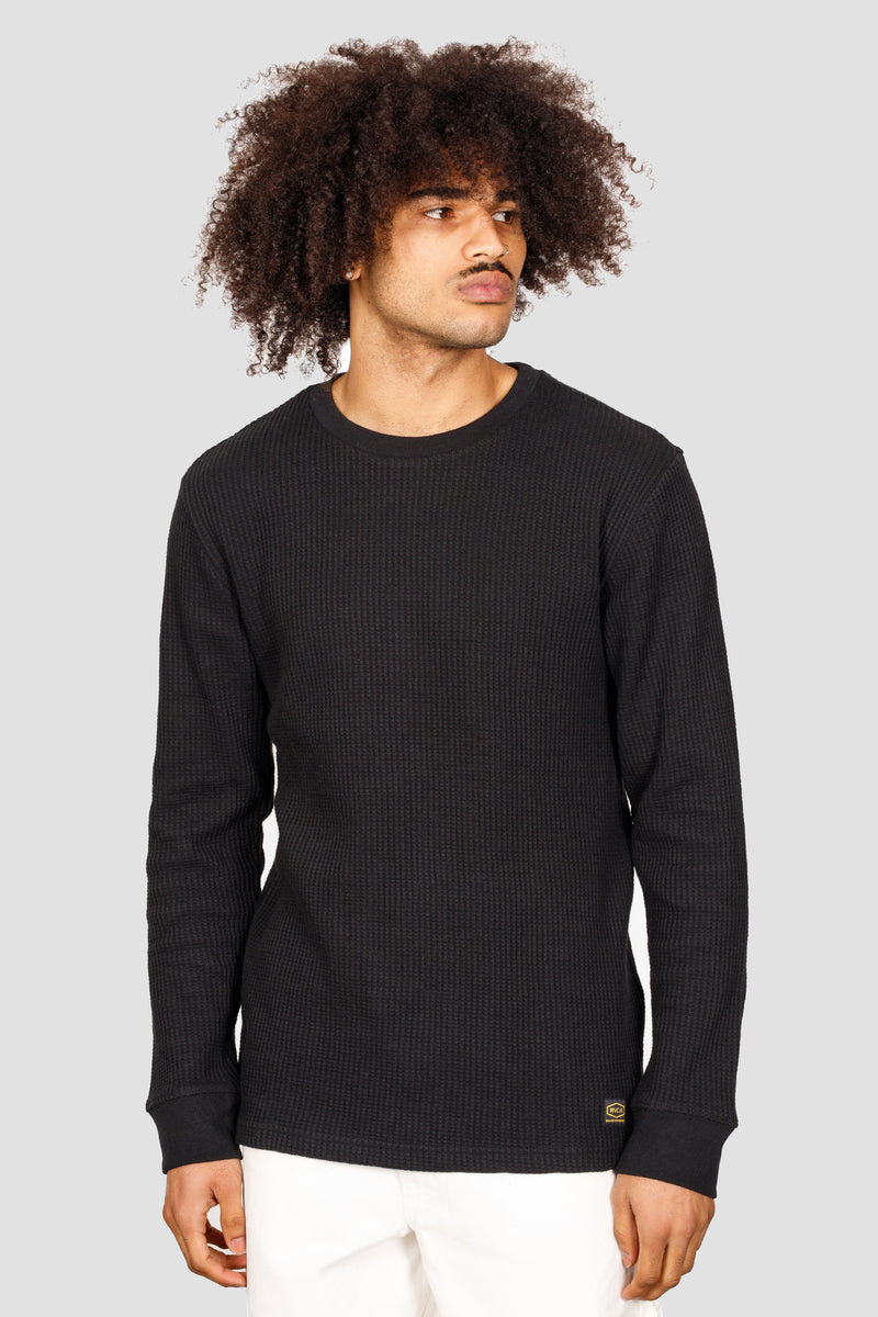 RVCA Day Shift Long Sleeve Thermal Shirt UNLTD Black S