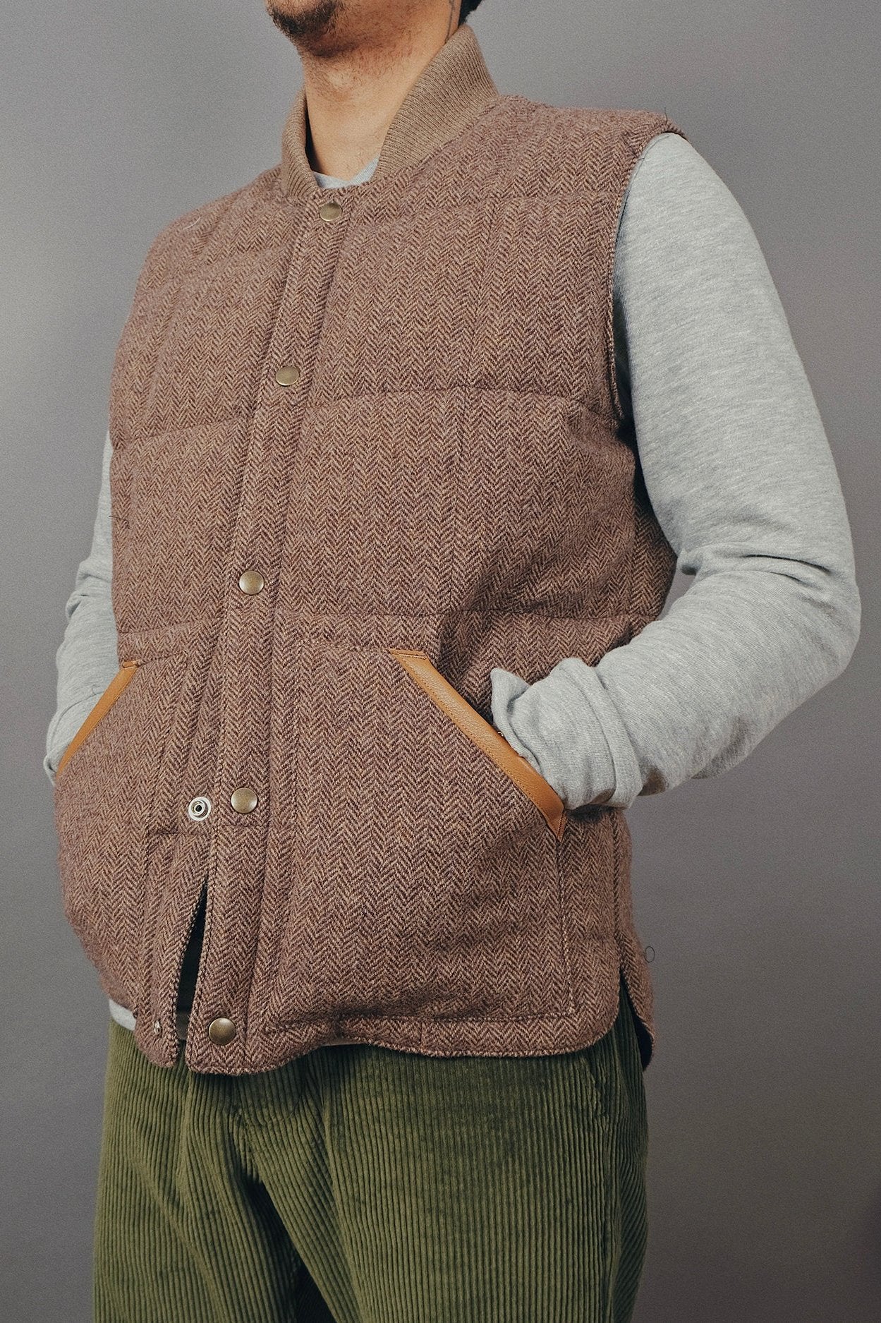 Herringbone Down Vest Vests Outclass   