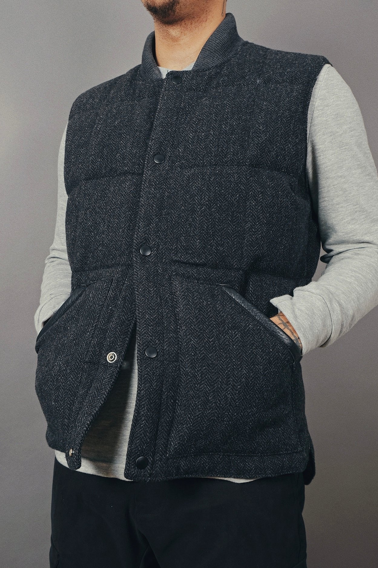 Herringbone Down Vest Vests Outclass   