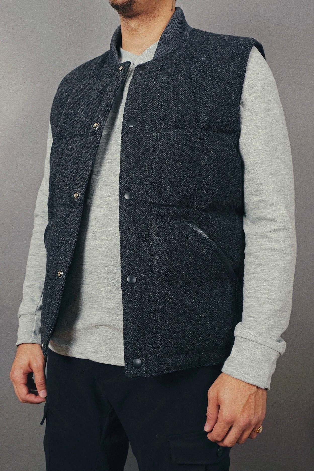 Herringbone Down Vest Vests Outclass   