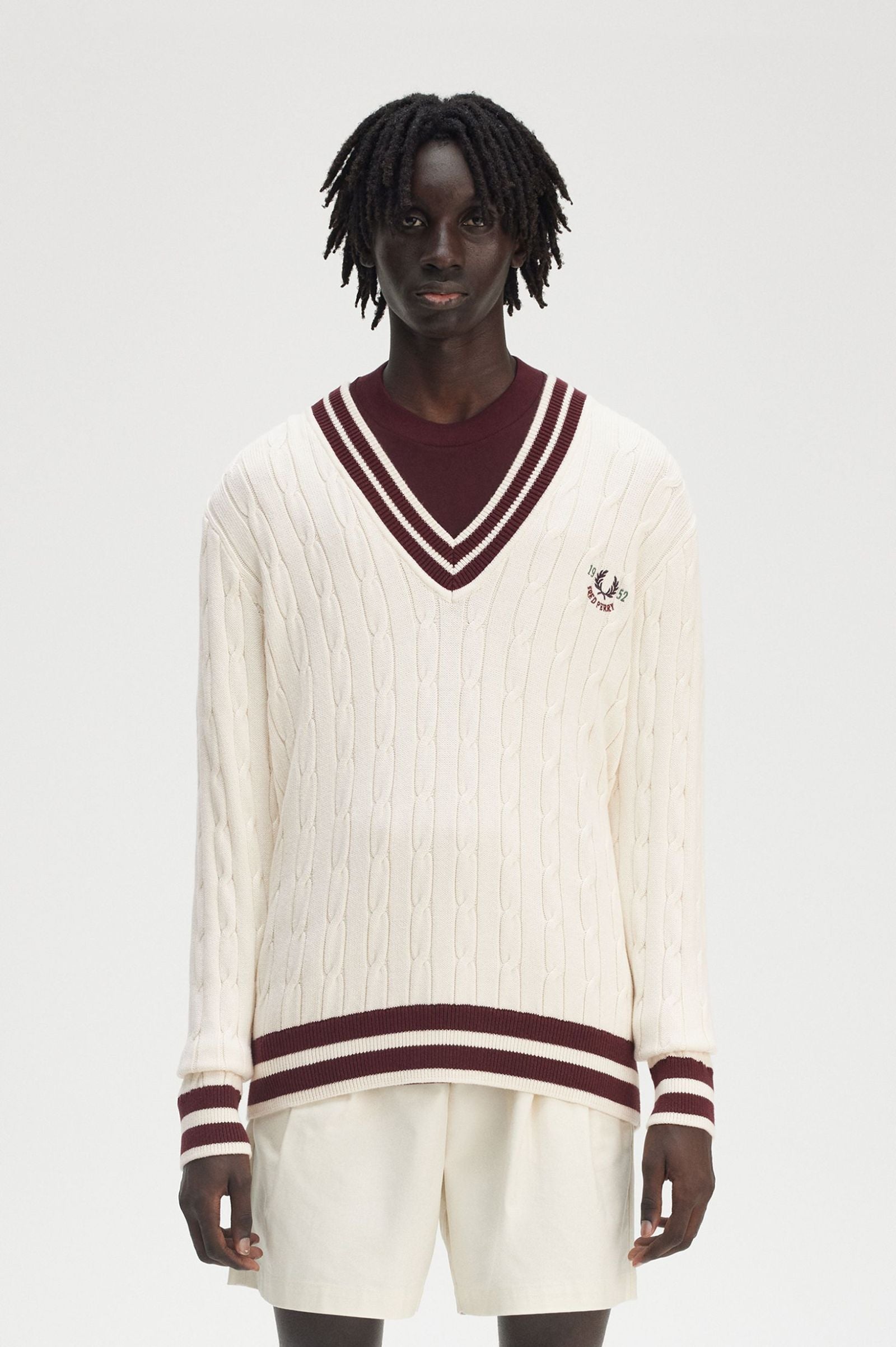 Cable Knit Tennis Jumper Sweaters Fred Perry