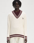 Cable Knit Tennis Jumper Sweaters Fred Perry