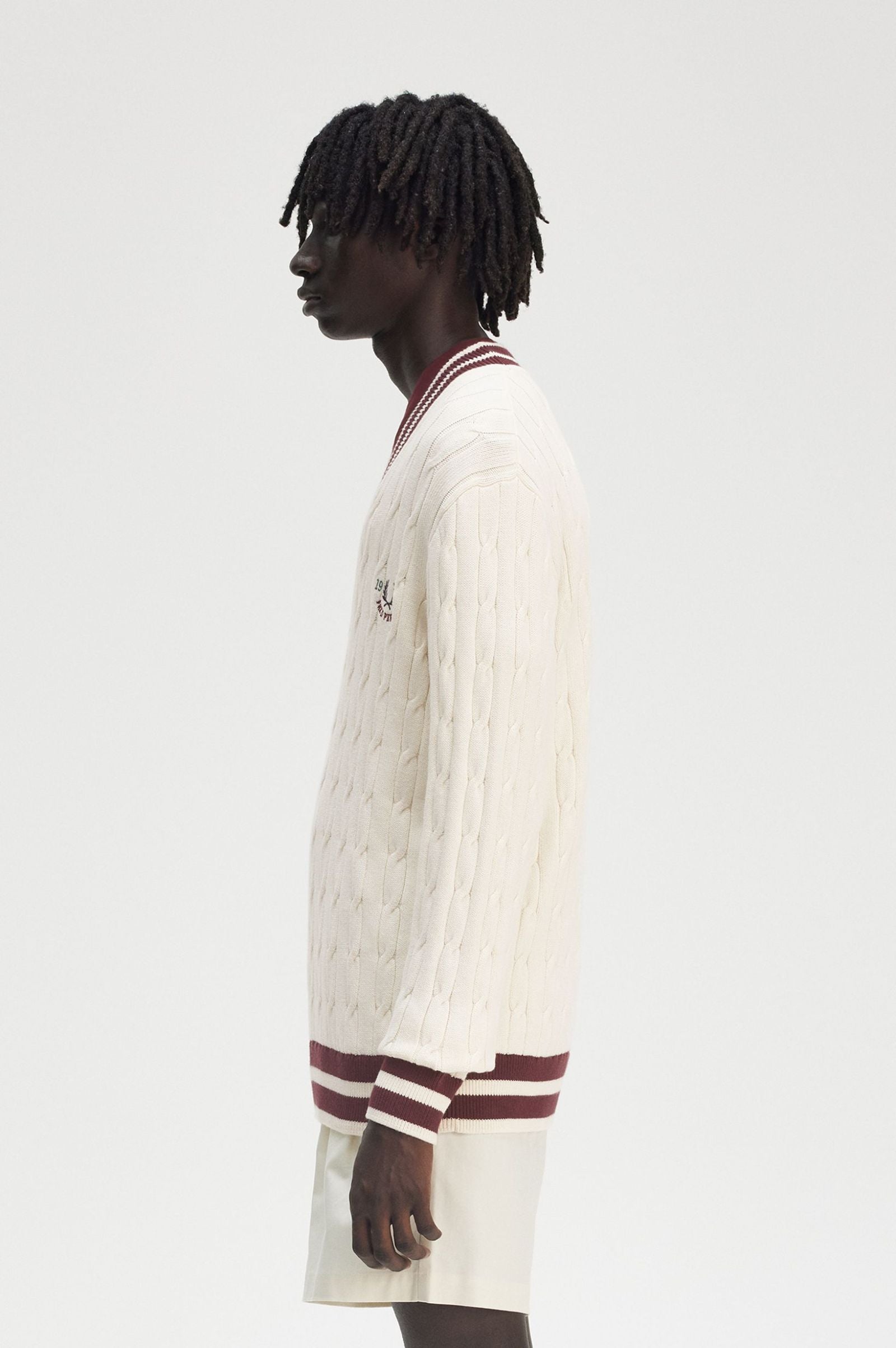 Cable Knit Tennis Jumper Sweaters Fred Perry