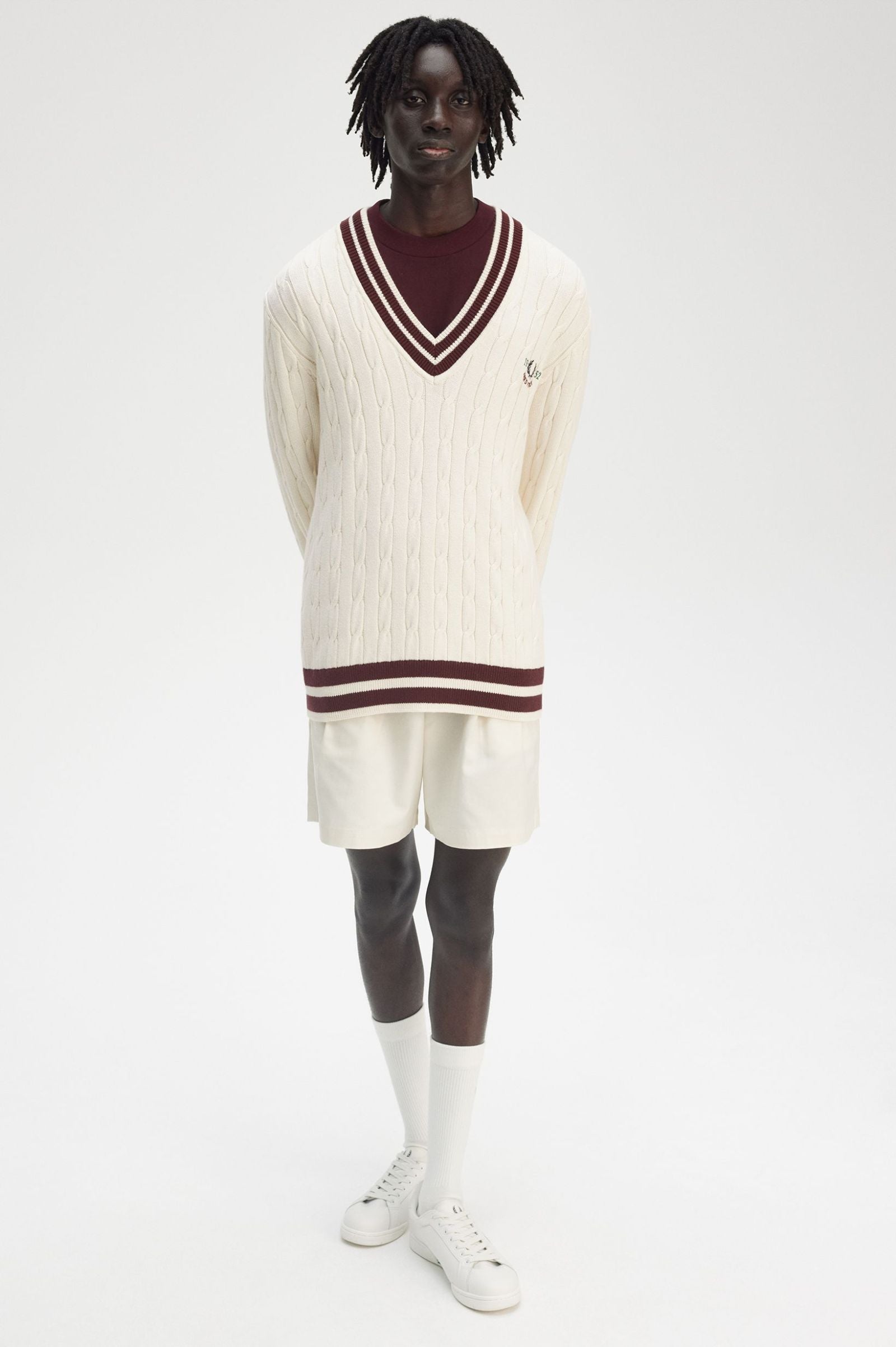 Cable Knit Tennis Jumper Sweaters Fred Perry