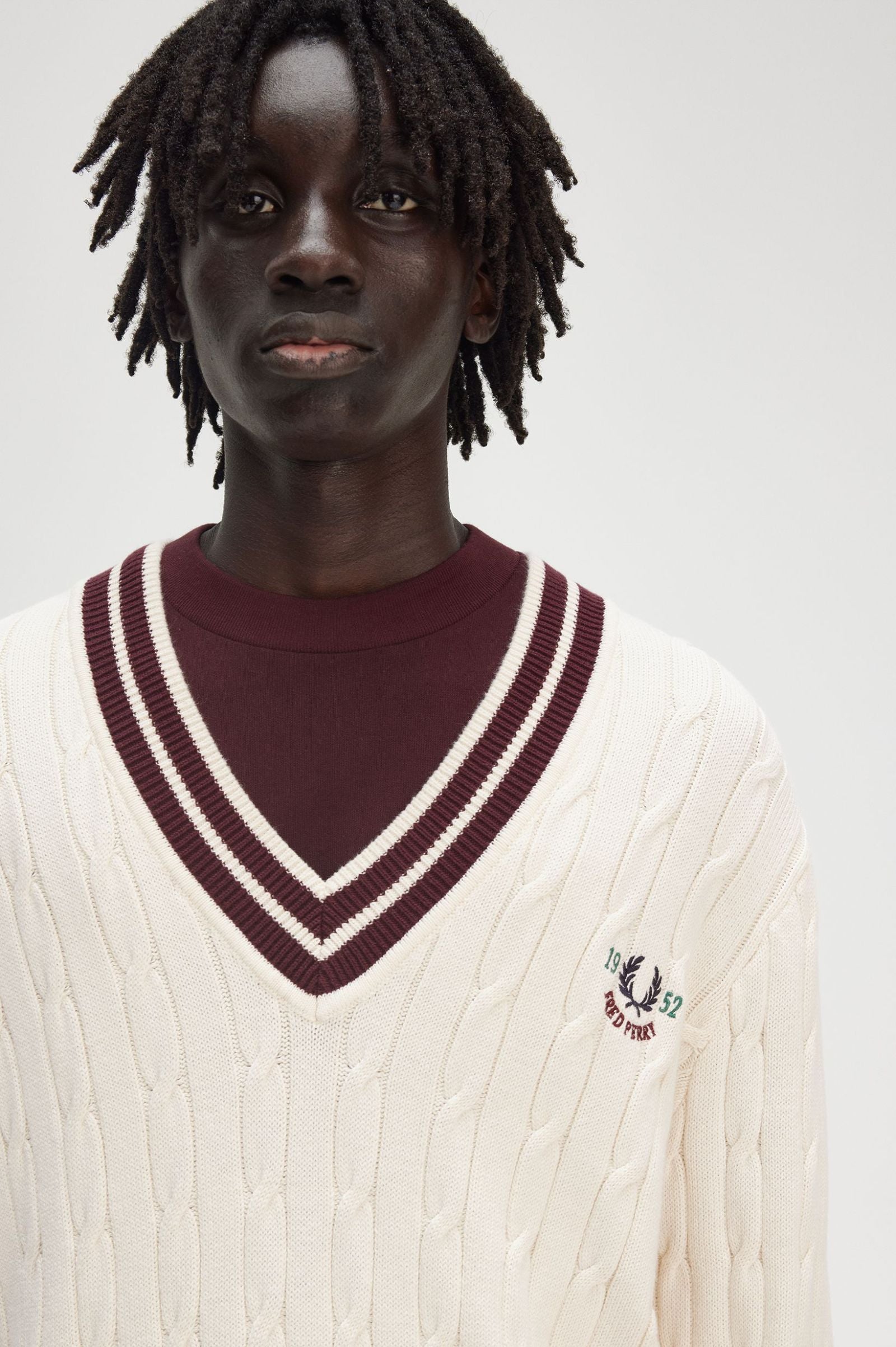 Cable Knit Tennis Jumper Sweaters Fred Perry