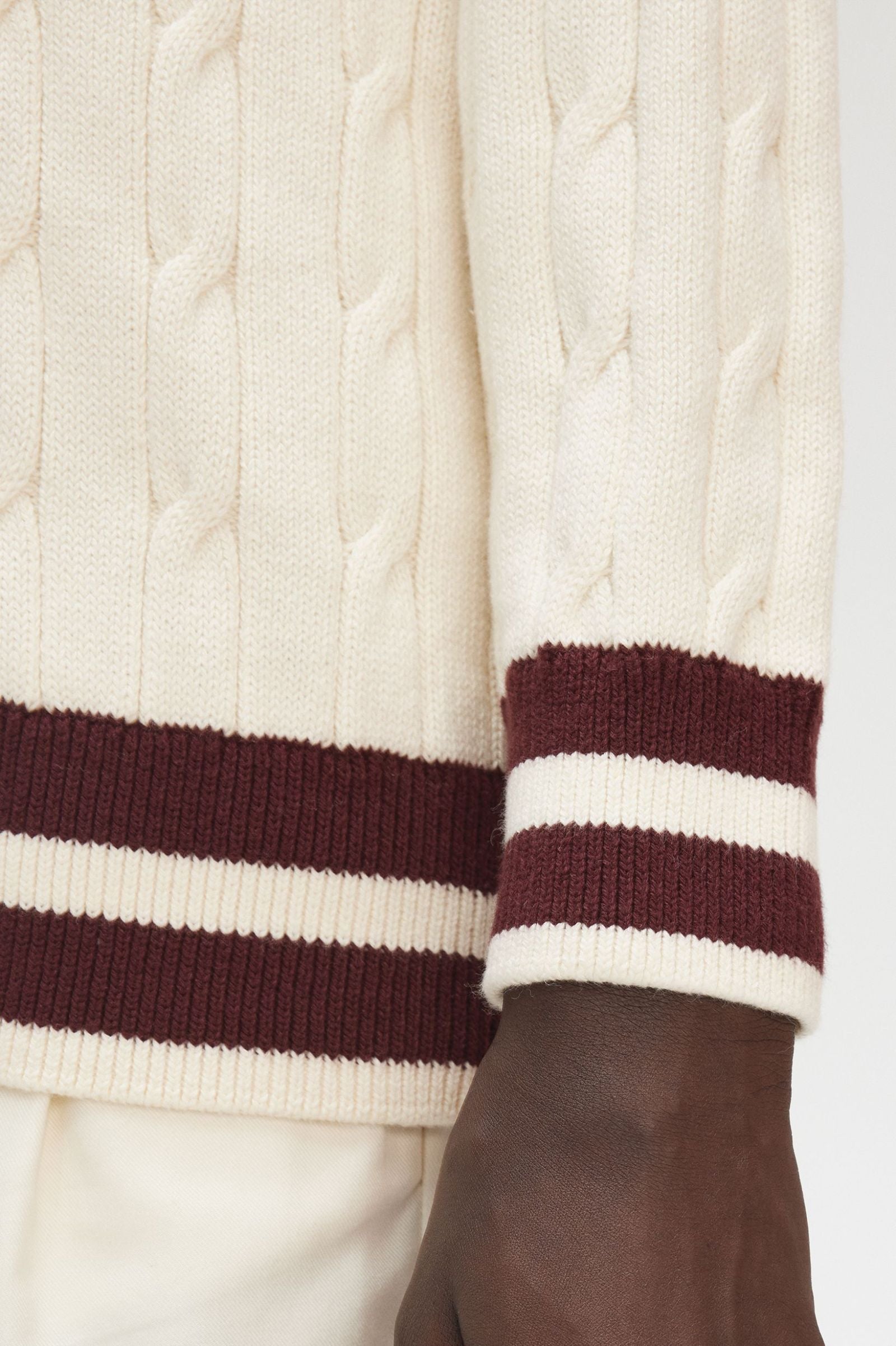 Cable Knit Tennis Jumper Sweaters Fred Perry