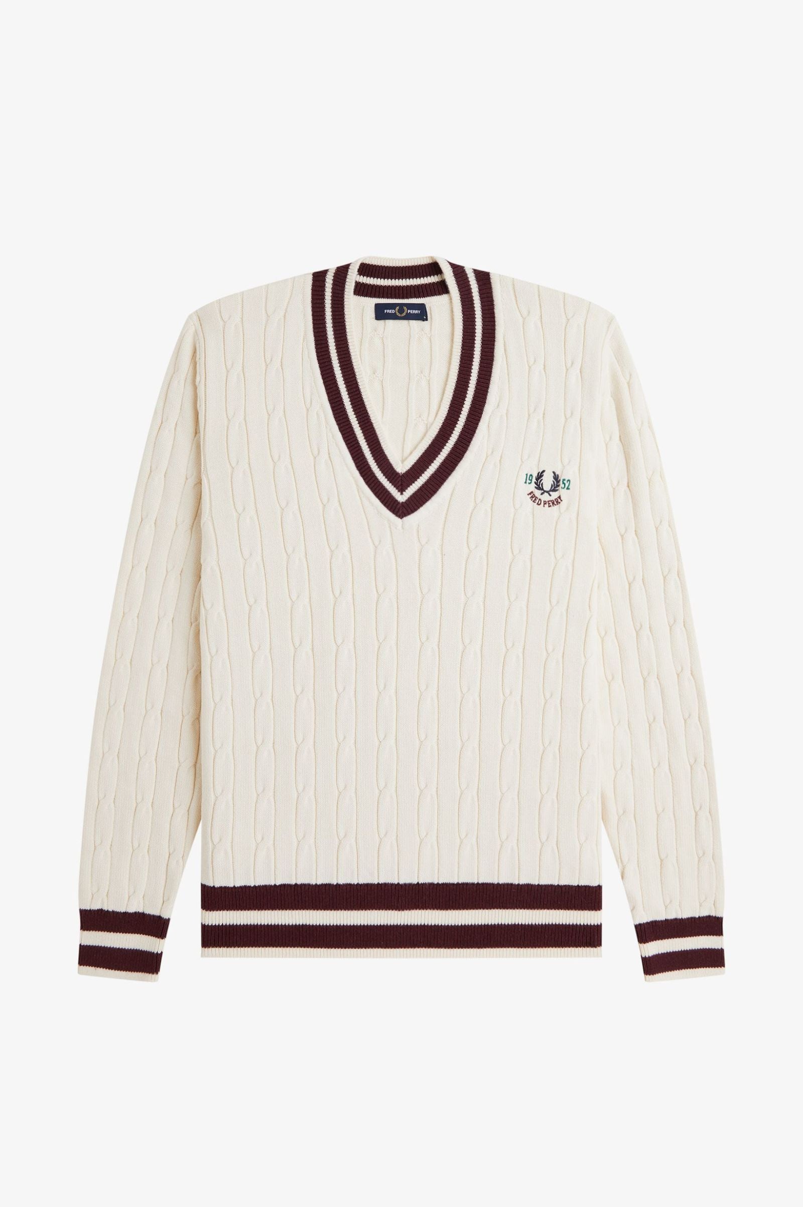 Cable Knit Tennis Jumper Sweaters Fred Perry