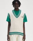 Cable Knit Tennis Tank Sweaters Fred Perry