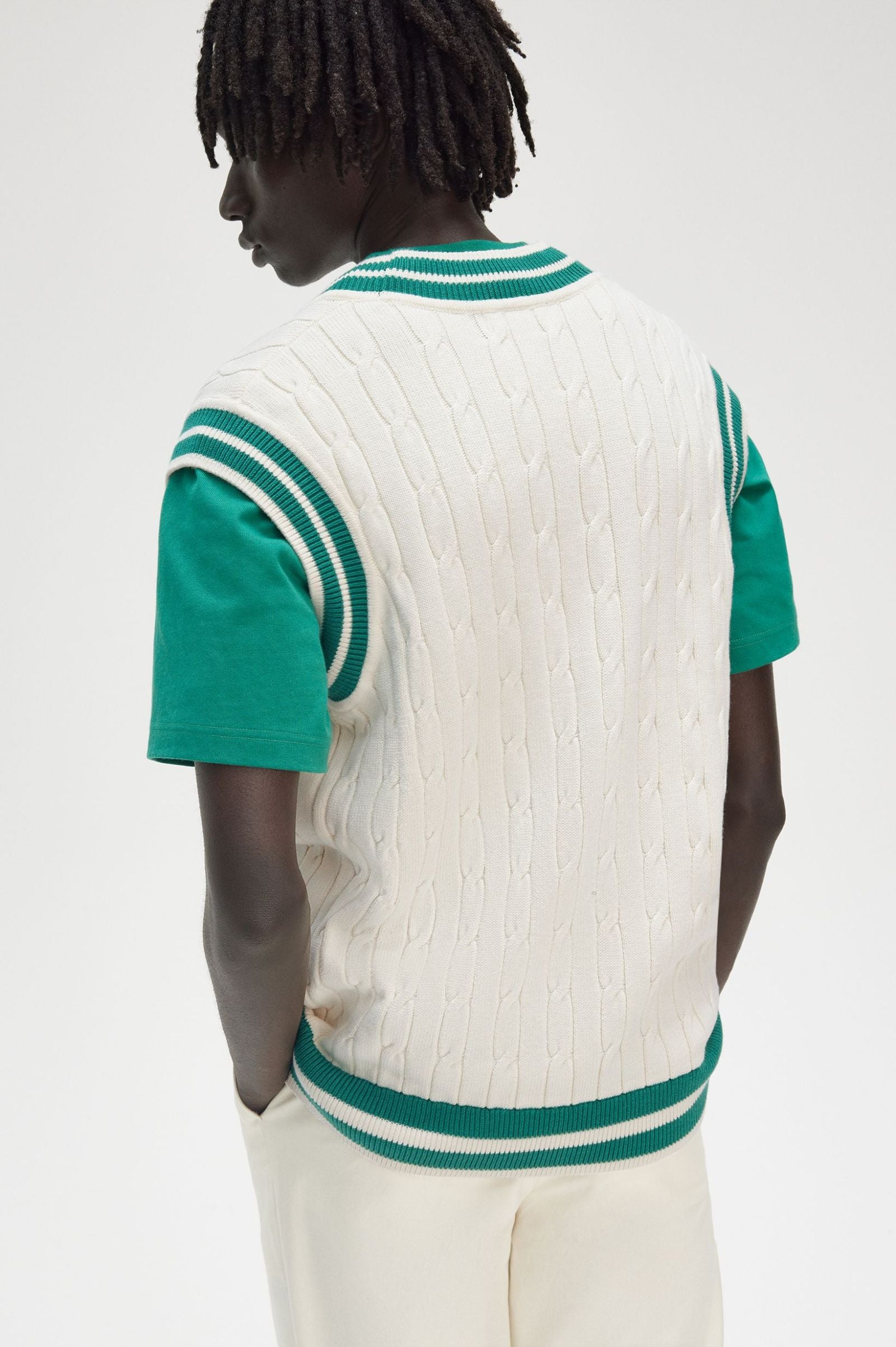 Cable Knit Tennis Tank Sweaters Fred Perry