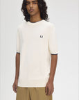 Texture Front Knitted T-Shirt T-Shirts Fred Perry