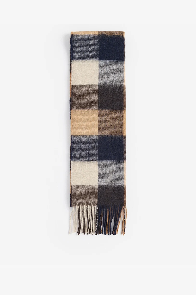 Wool Cashmere Tartan Scarf Scarves Barbour   