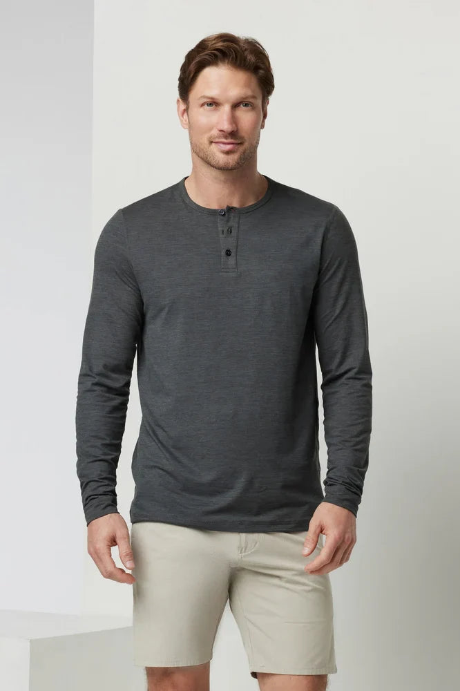 Long Sleeve Ease Performance Henley T-Shirts Vuori   