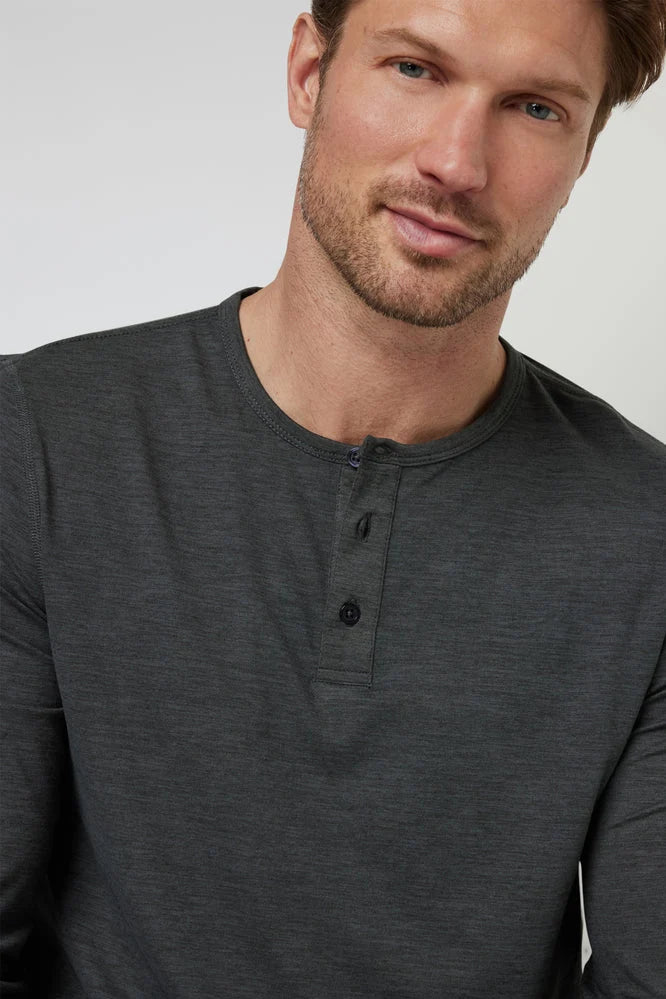 Long Sleeve Ease Performance Henley T-Shirts Vuori   